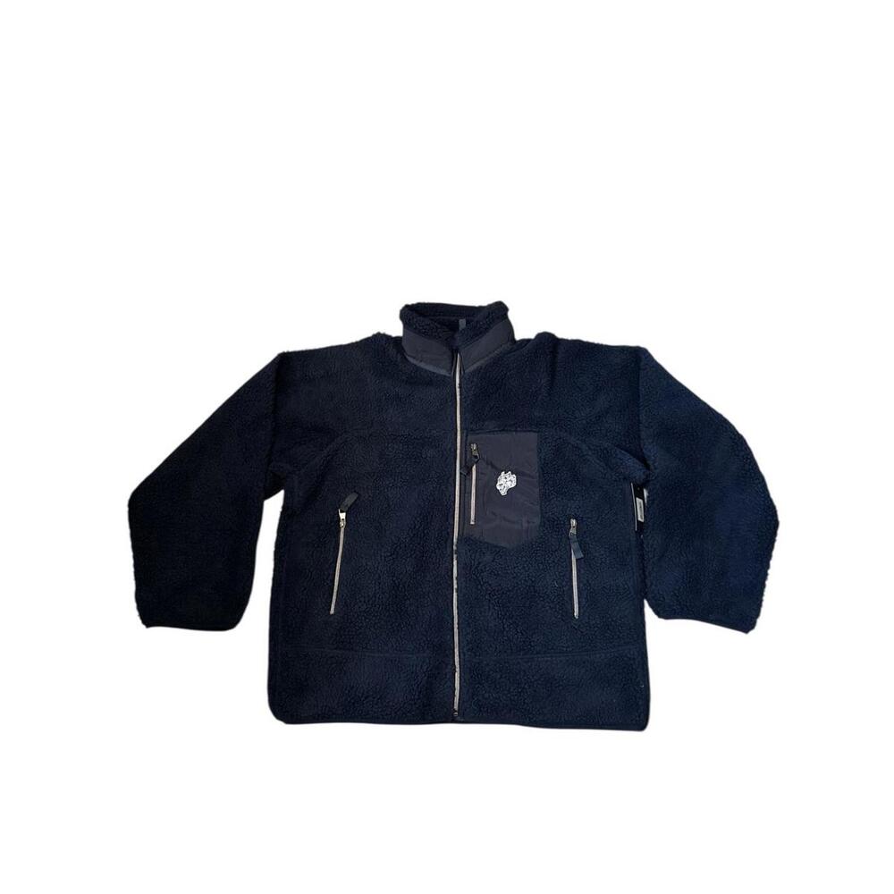 Navy Blue DARC SPORT Sherpa Fleece Jacket with Zip Pockets